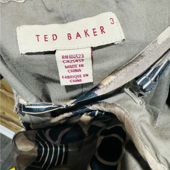 Ted Baker SILK convertible dress US 6/8 halter strapless wrap belt brown lined - Picture 6 of 7